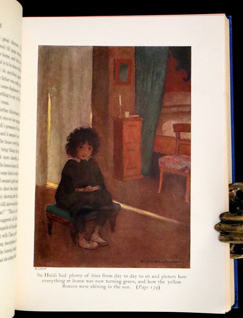 1922 Rare Book - HEIDI by Johanna Spyri illustrated in color by Jessie Willcox Smith.