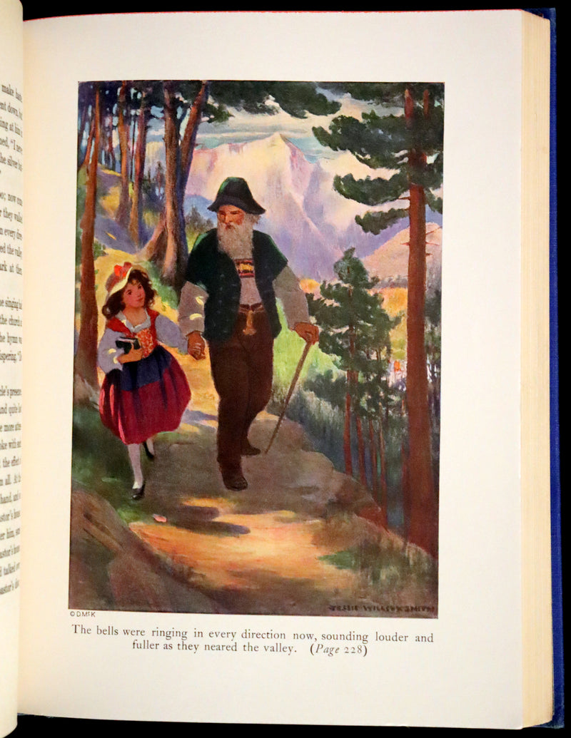 1922 Rare Book - HEIDI by Johanna Spyri illustrated in color by Jessie Willcox Smith.