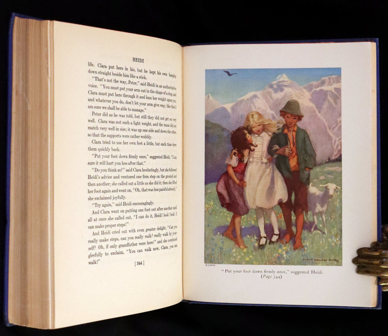 1922 Rare Book - HEIDI by Johanna Spyri illustrated in color by Jessie Willcox Smith.