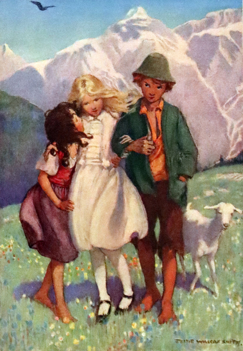 1922 Rare Book - HEIDI by Johanna Spyri illustrated in color by Jessie Willcox Smith.