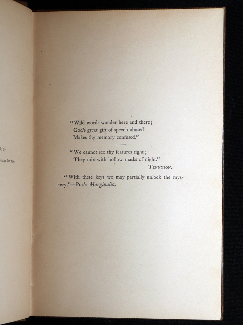 1860 First ED - Edgar Poe and His Critics by Poe's Fiancée Sarah Helen Whitman