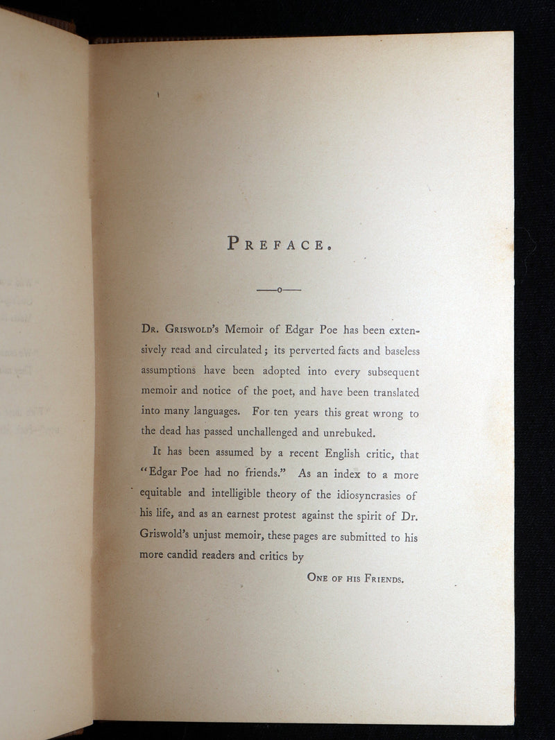 1860 First ED - Edgar Poe and His Critics by Poe's Fiancée Sarah Helen Whitman