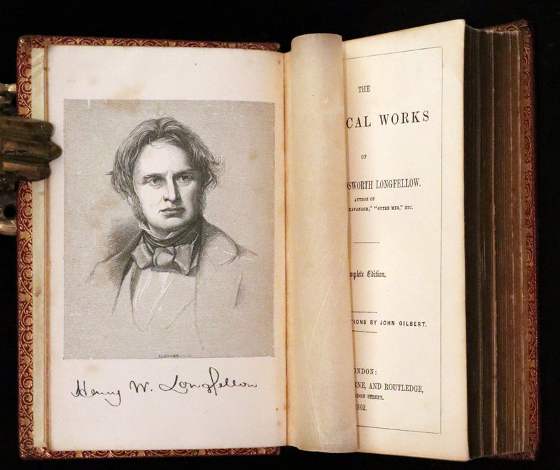 1862 Rare Victorian Book - The Poetical Works of Longfellow Illustrated by Sir John Gilbert.