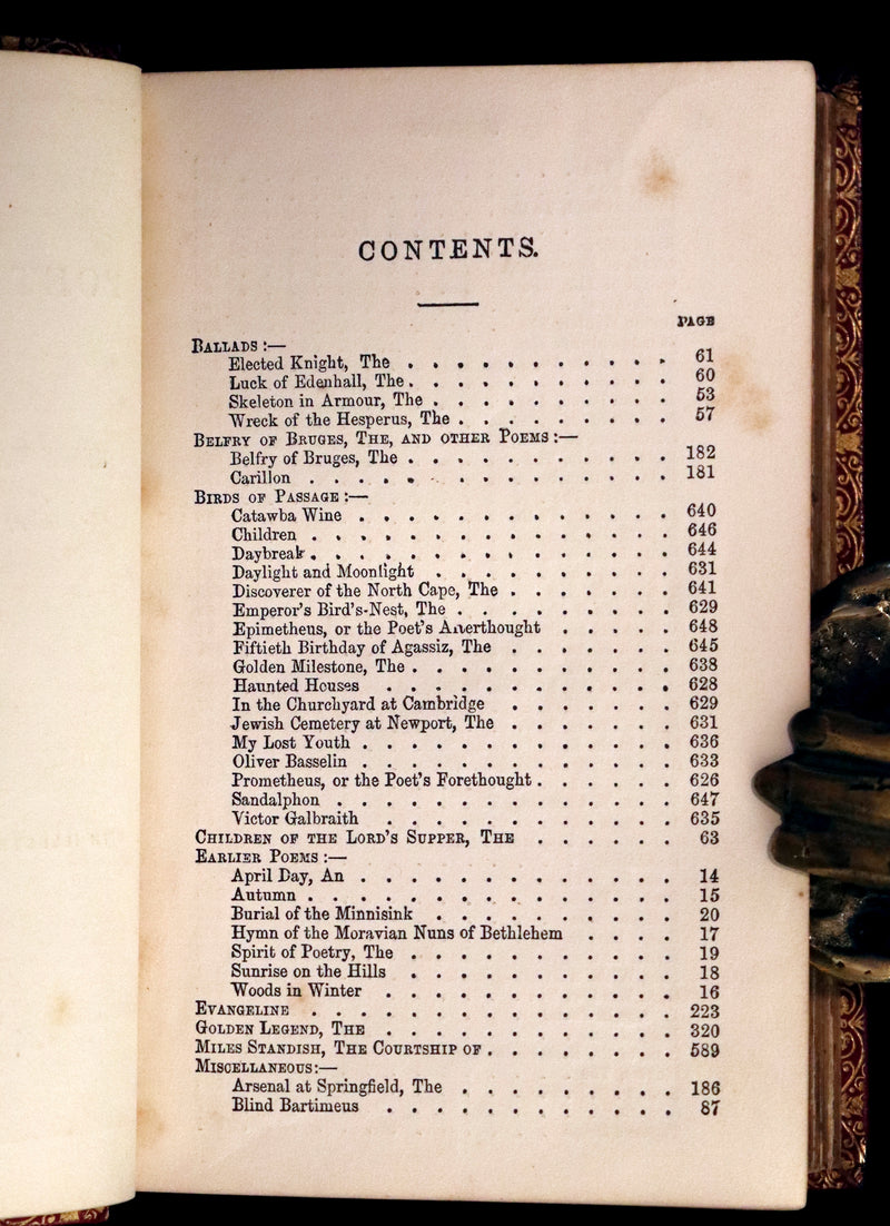 1862 Rare Victorian Book - The Poetical Works of Longfellow Illustrated by Sir John Gilbert.