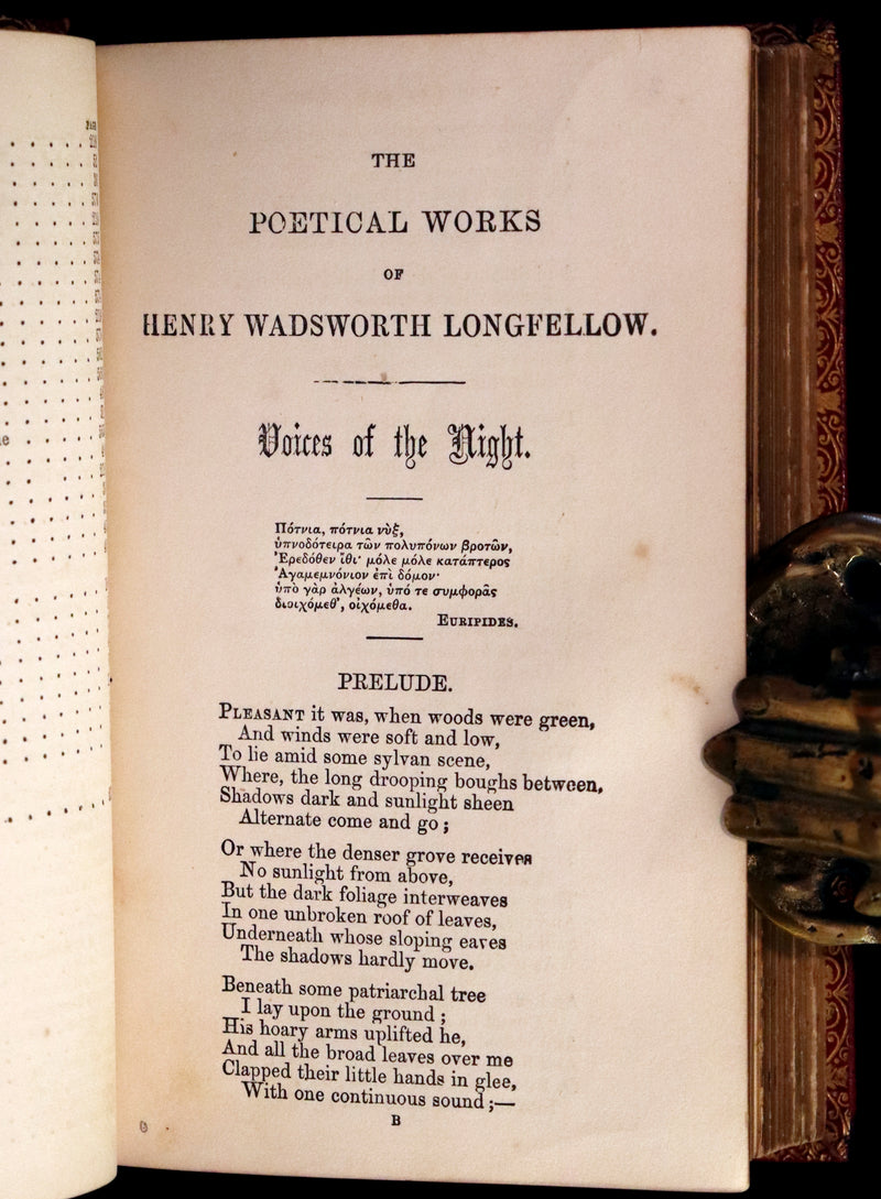 1862 Rare Victorian Book - The Poetical Works of Longfellow Illustrated by Sir John Gilbert.