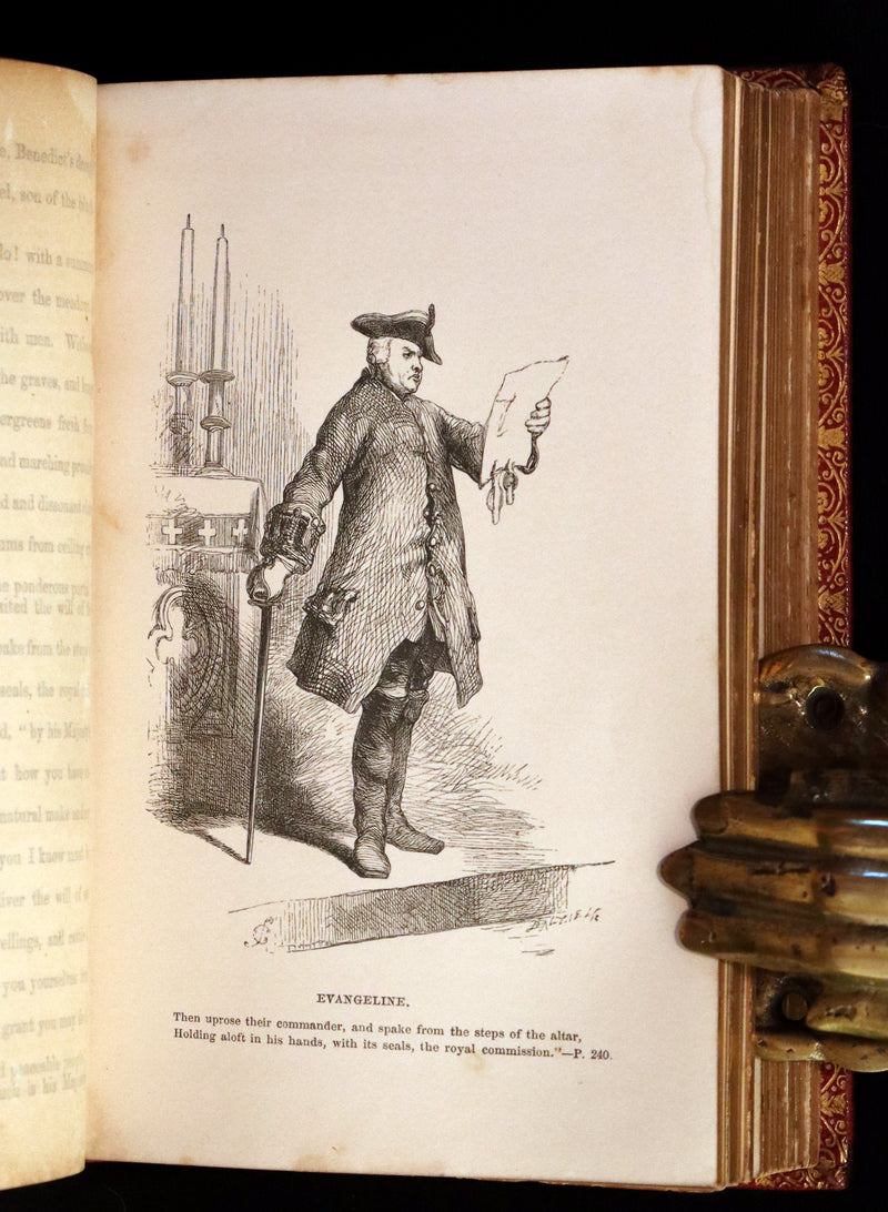 1862 Rare Victorian Book - The Poetical Works of Longfellow Illustrated by Sir John Gilbert.