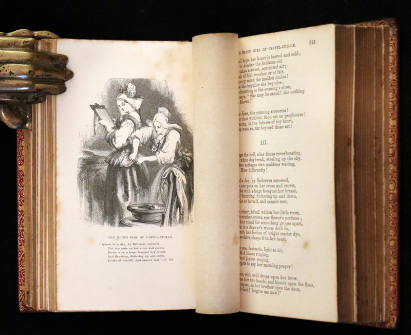 1862 Rare Victorian Book - The Poetical Works of Longfellow Illustrated by Sir John Gilbert.