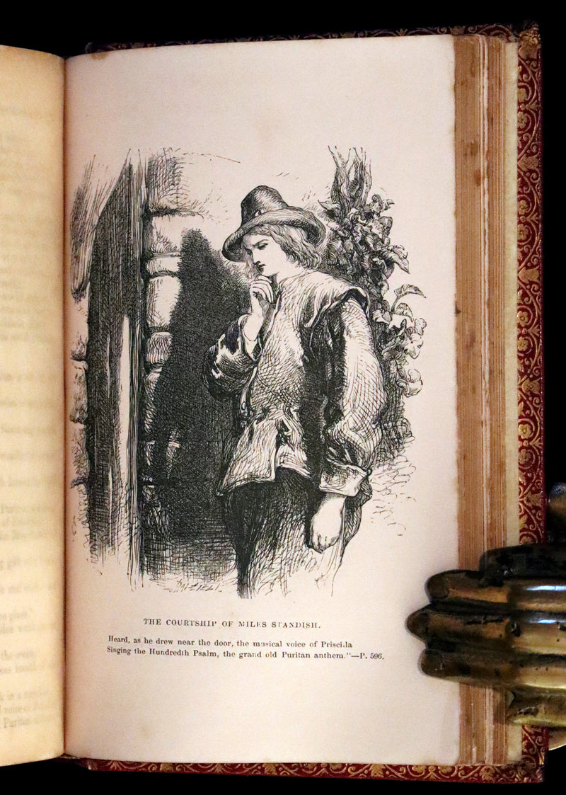 1862 Rare Victorian Book - The Poetical Works of Longfellow Illustrated by Sir John Gilbert.