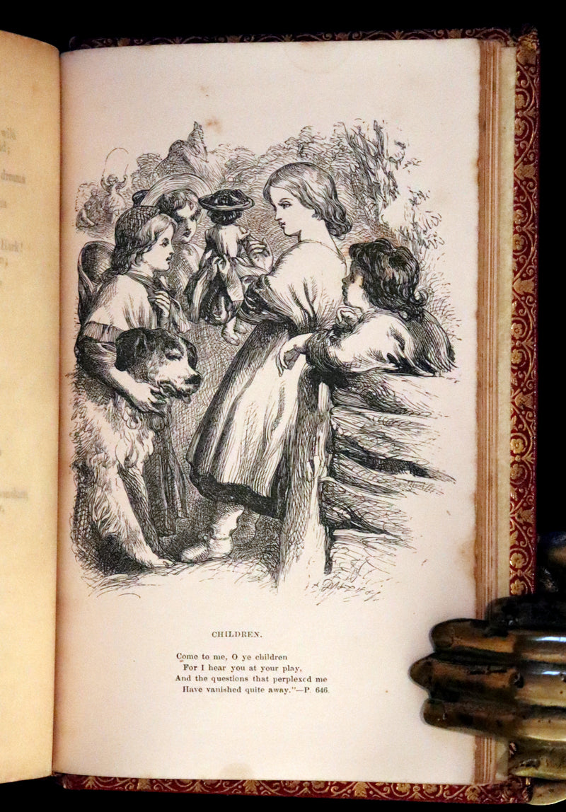 1862 Rare Victorian Book - The Poetical Works of Longfellow Illustrated by Sir John Gilbert.