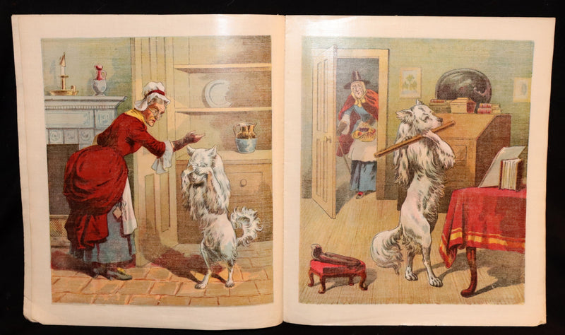 1904 Scarce Linen Book - Mother Hubbard and her Dog, Color Illustrated