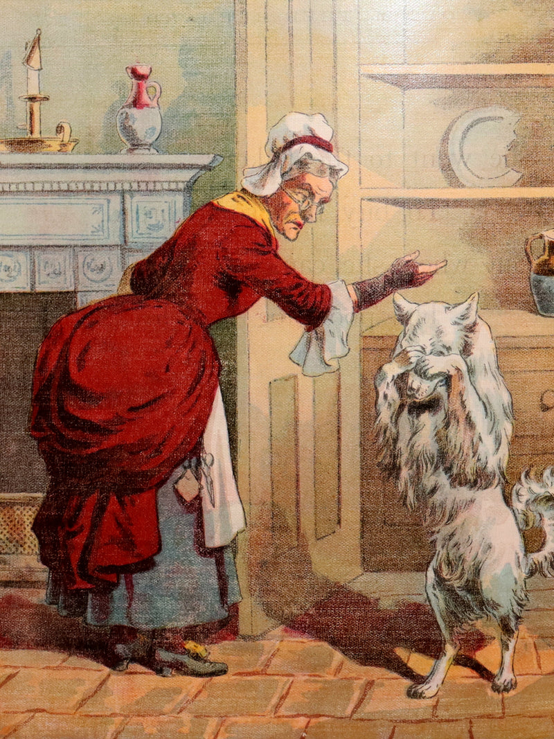 1904 Scarce Linen Book - Mother Hubbard and her Dog, Color Illustrated