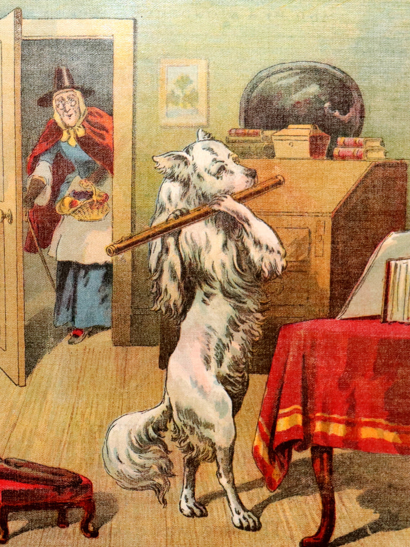 1904 Scarce Linen Book - Mother Hubbard and her Dog, Color Illustrated