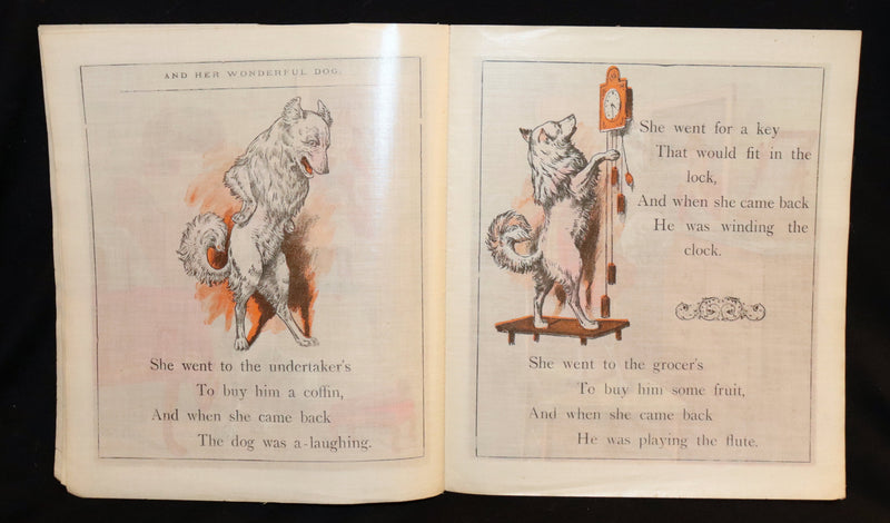 1904 Scarce Linen Book - Mother Hubbard and her Dog, Color Illustrated