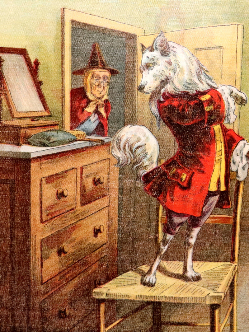 1904 Scarce Linen Book - Mother Hubbard and her Dog, Color Illustrated