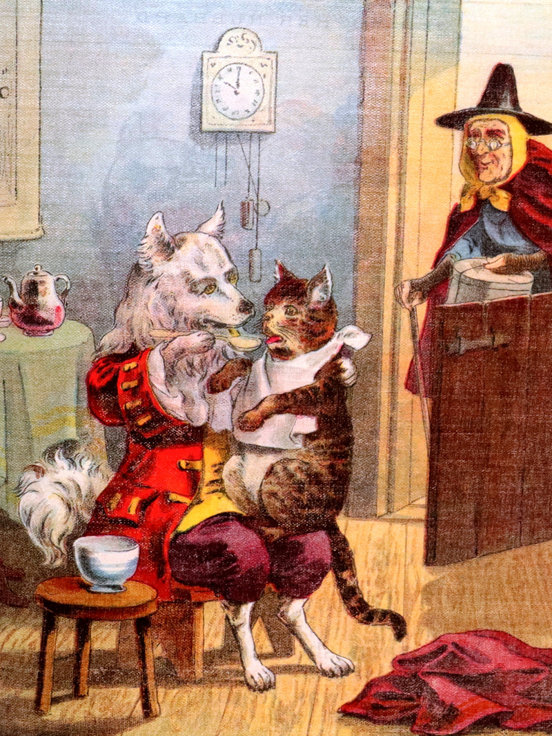 1904 Scarce Linen Book - Mother Hubbard and her Dog, Color Illustrated