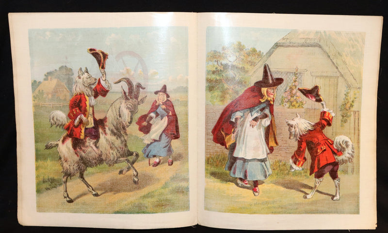 1904 Scarce Linen Book - Mother Hubbard and her Dog, Color Illustrated