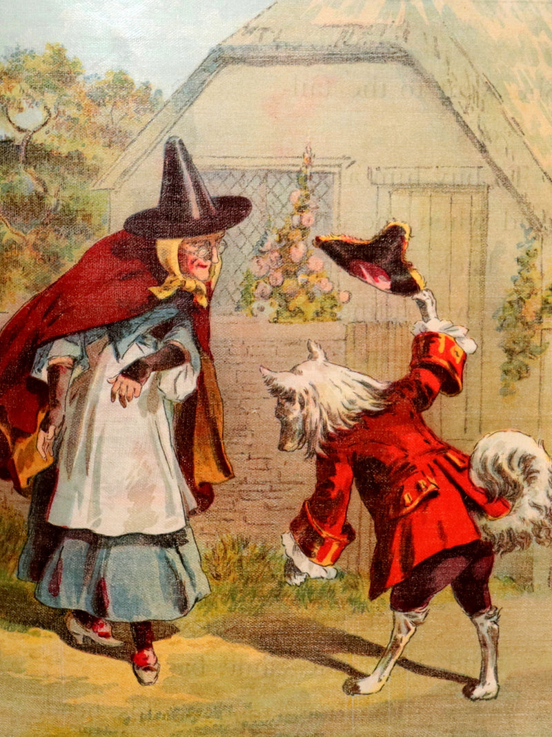 1904 Scarce Linen Book - Mother Hubbard and her Dog, Color Illustrated