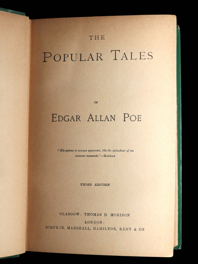 1891 Rare Victorian Edition - The Popular Tales of Edgar Allan Poe