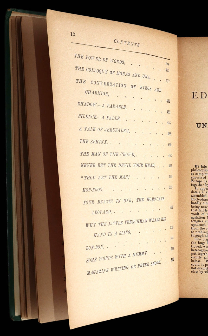 1891 Rare Victorian Edition - The Popular Tales of Edgar Allan Poe
