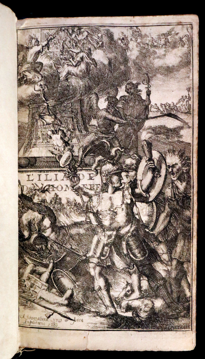 1682 Scarce French Edition illustrated by Schoonebeek - L'Iliade d'Homère. The ILIAD of HOMER.