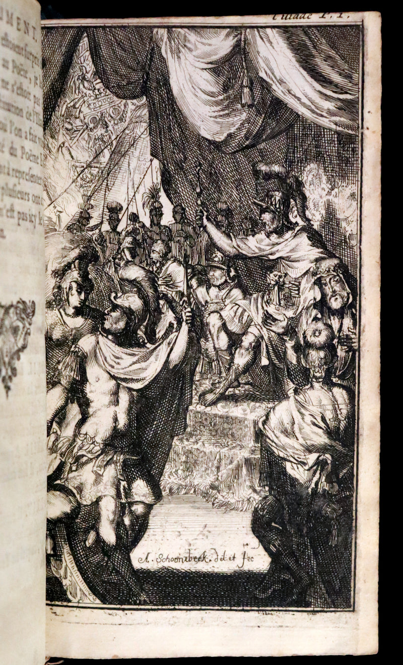 1682 Scarce French Edition illustrated by Schoonebeek - L'Iliade d'Homère. The ILIAD of HOMER.