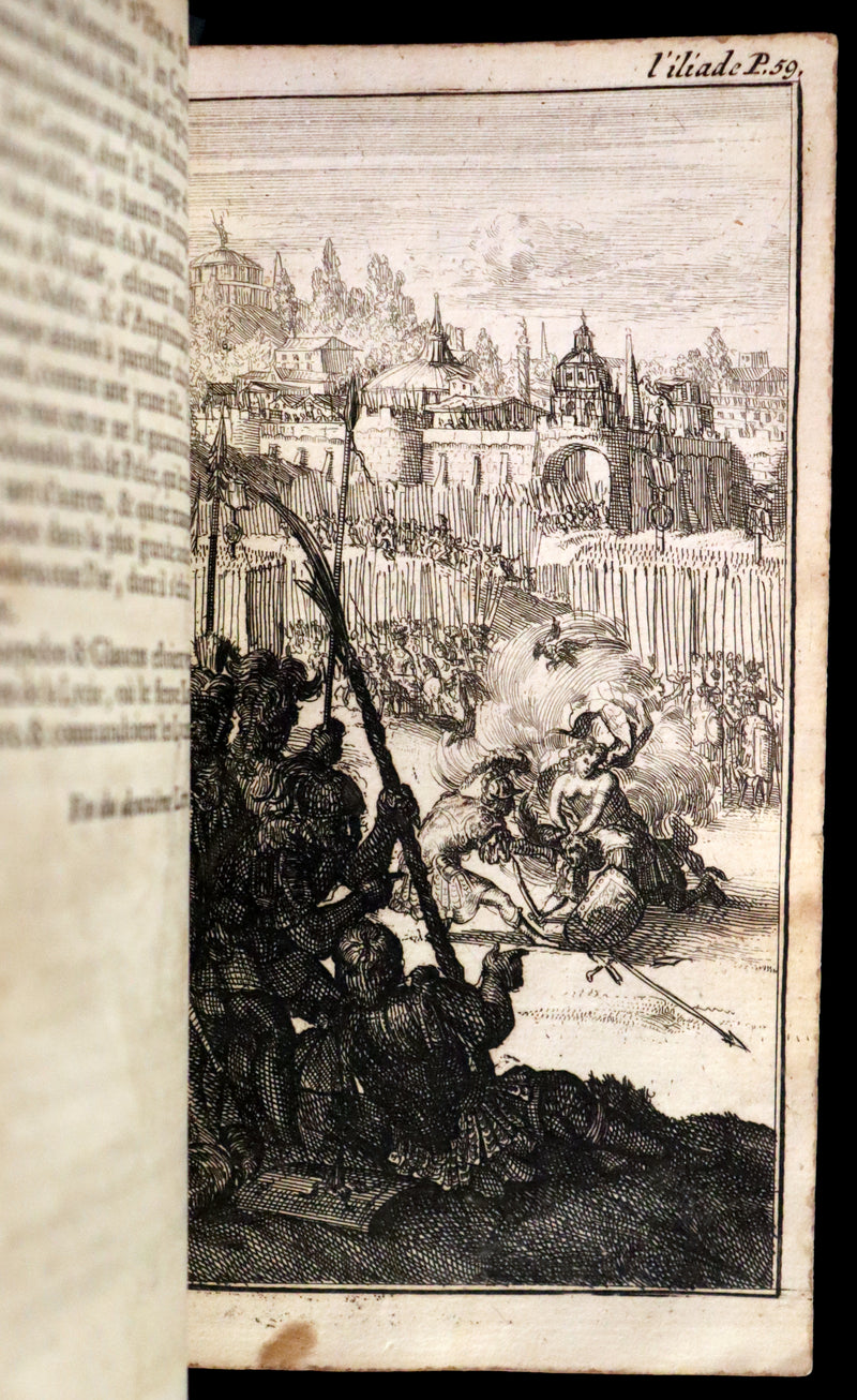 1682 Scarce French Edition illustrated by Schoonebeek - L'Iliade d'Homère. The ILIAD of HOMER.