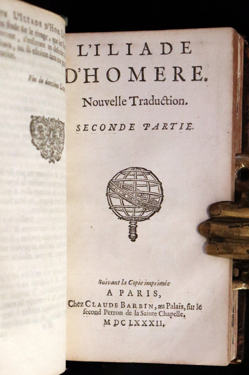 1682 Scarce French Edition illustrated by Schoonebeek - L'Iliade d'Homère. The ILIAD of HOMER.