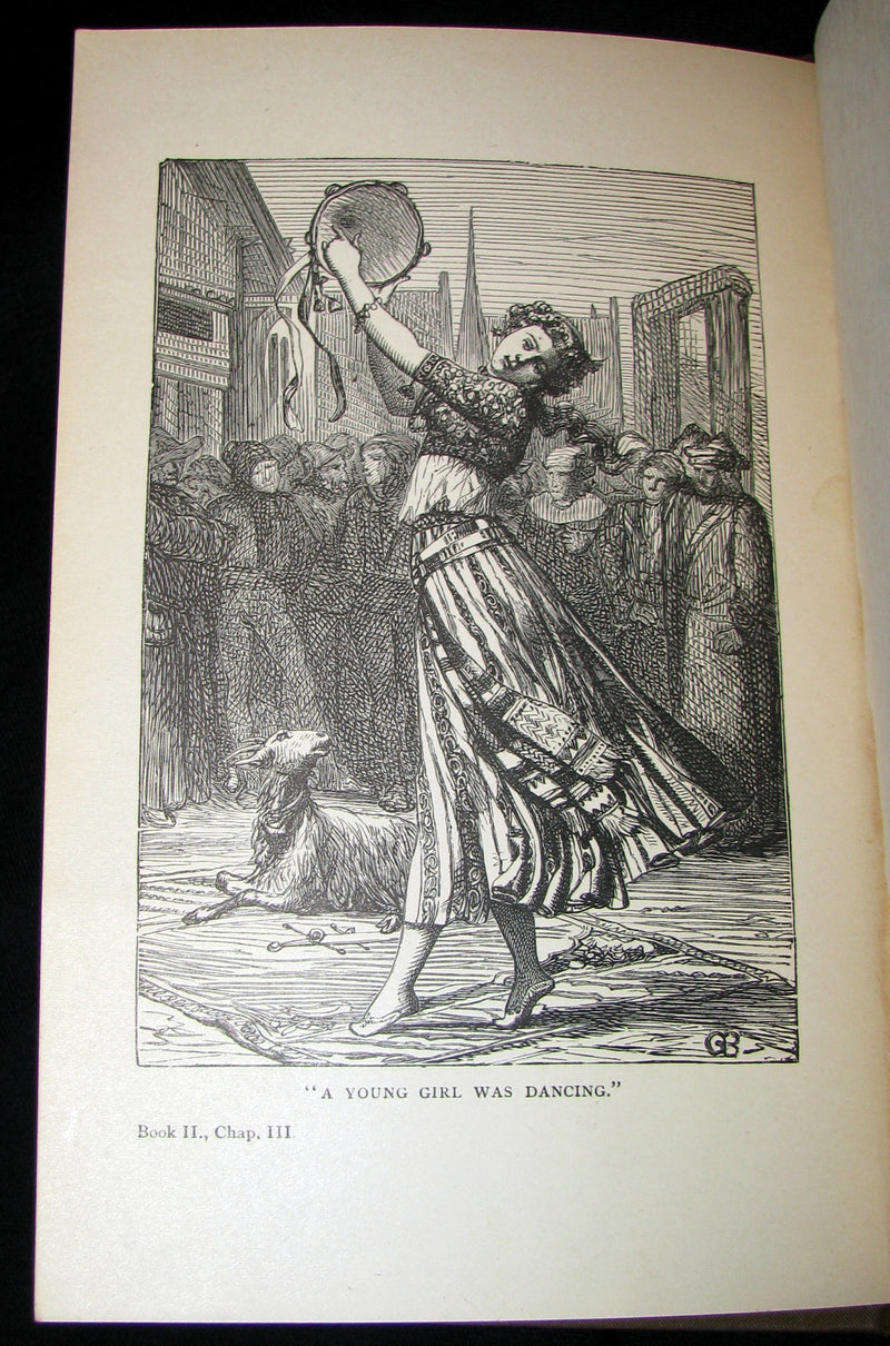 1890 Rare Victorian Book - Notre-Dame or The Bellringer of Paris by Victor Hugo. Gothic.