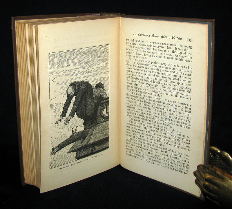 1890 Rare Victorian Book - Notre-Dame or The Bellringer of Paris by Victor Hugo. Gothic.