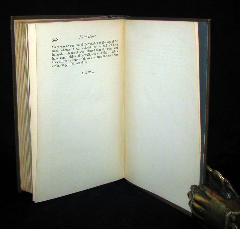 1890 Rare Victorian Book - Notre-Dame or The Bellringer of Paris by Victor Hugo. Gothic.