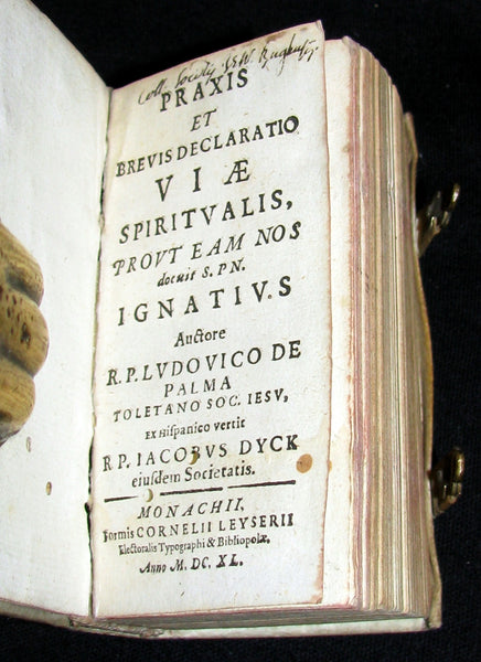 1640 Rare Book with clasps - The Spiritual Exercises taught by Saint Ignatius of Loyola