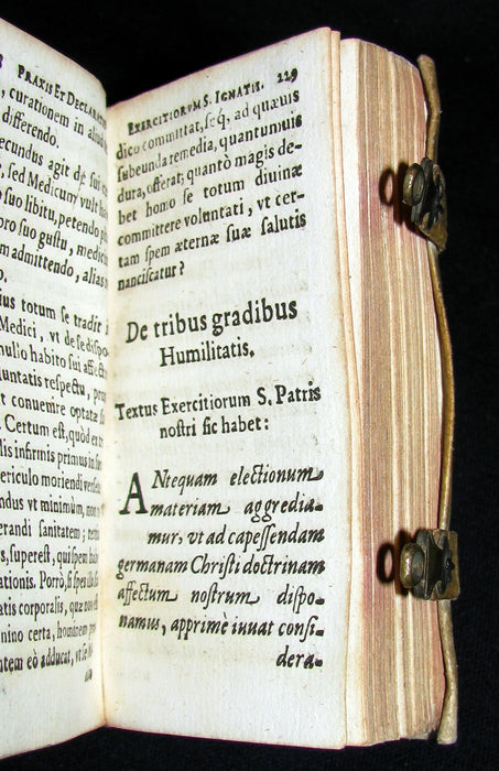 1640 Rare Book with clasps - The Spiritual Exercises taught by Saint Ignatius of Loyola