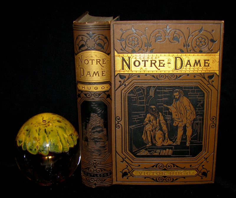 1890 Rare Victorian Book - Notre-Dame or The Bellringer of Paris by Victor Hugo. Gothic.