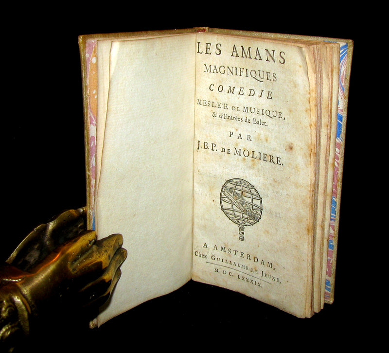 1689 Rare French Vellum Book - Magnificent Lovers - Les Amans Magnifiques by MOLIERE
