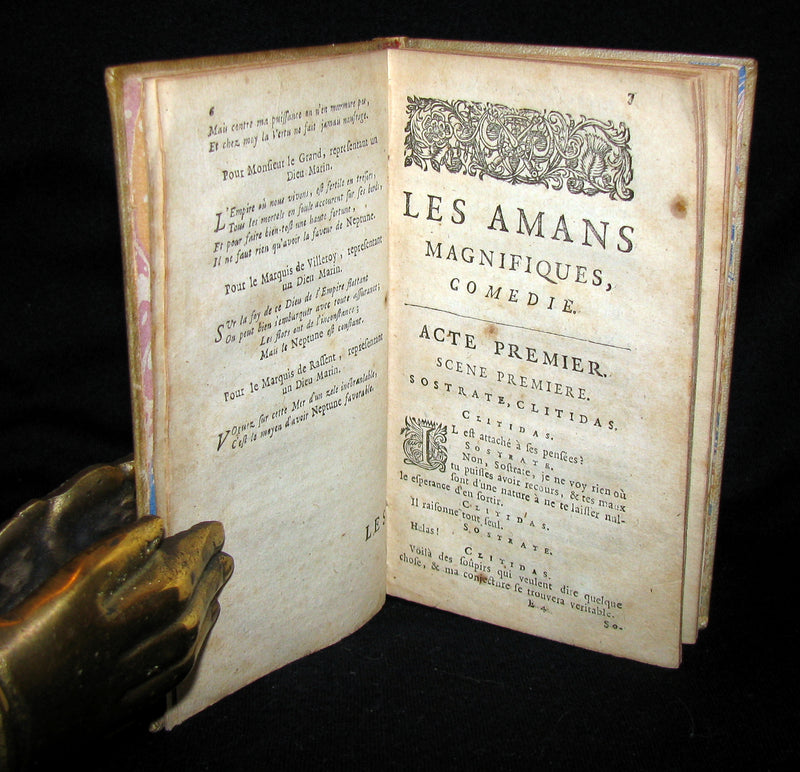 1689 Rare French Vellum Book - Magnificent Lovers - Les Amans Magnifiques by MOLIERE