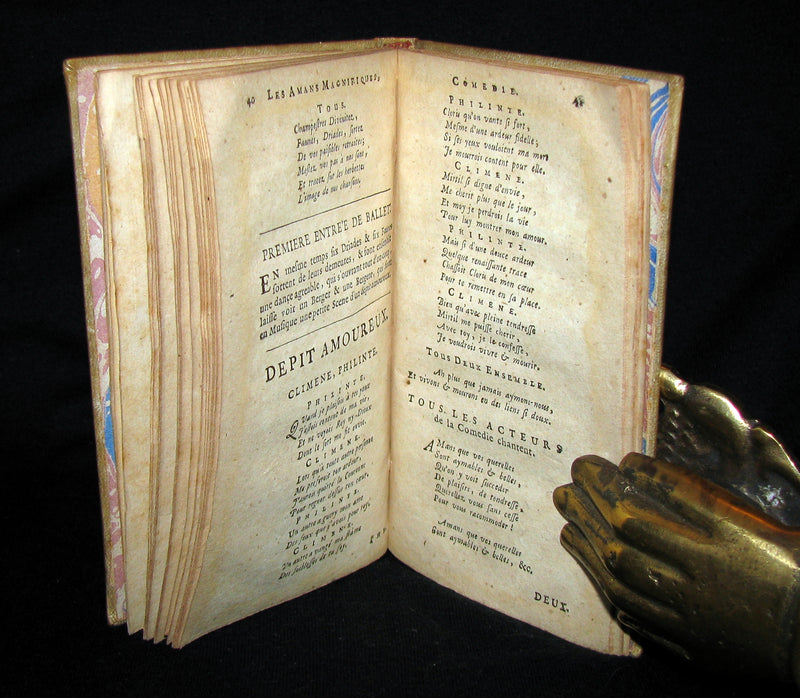 1689 Rare French Vellum Book - Magnificent Lovers - Les Amans Magnifiques by MOLIERE