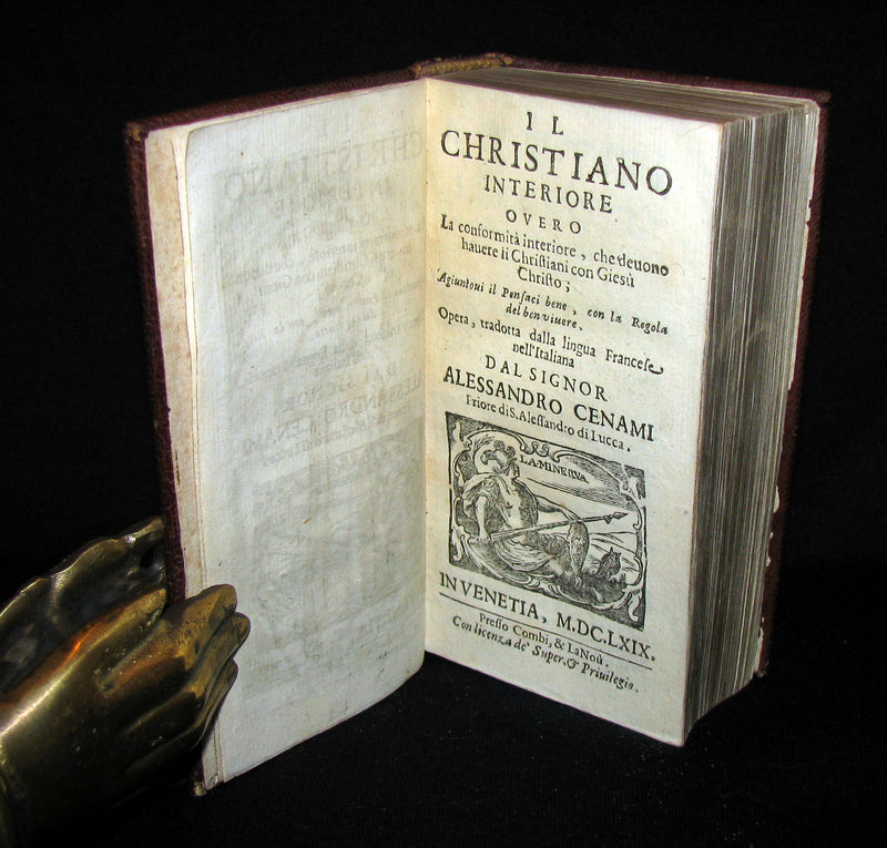 1669 Scarce ROSPIGLIOSI BINDERY WORK - IL CHRISTIANO INTERIORE & with LA FILOSOFIA DEL VERO CHRISTIANO