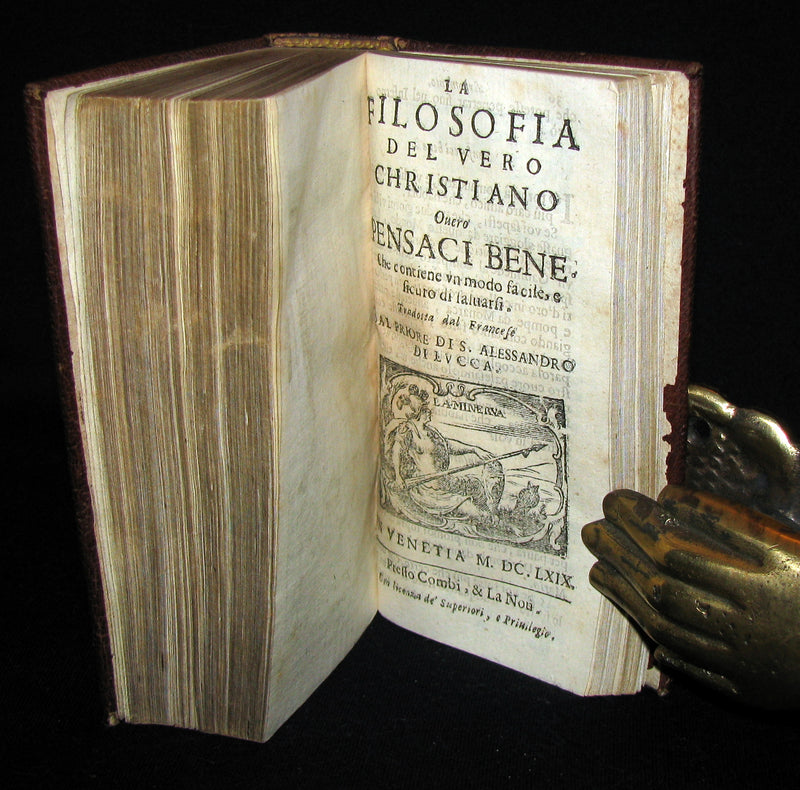 1669 Scarce ROSPIGLIOSI BINDERY WORK - IL CHRISTIANO INTERIORE & with LA FILOSOFIA DEL VERO CHRISTIANO