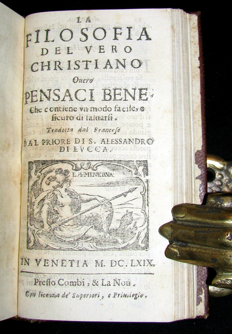 1669 Scarce ROSPIGLIOSI BINDERY WORK - IL CHRISTIANO INTERIORE & with LA FILOSOFIA DEL VERO CHRISTIANO