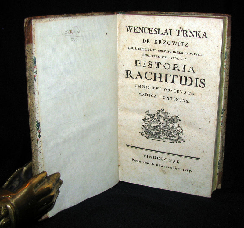 1787 Rare Medical 1stED Book on RICKETS - HISTORIA RACHITIDIS by Trnka de Krzowitz