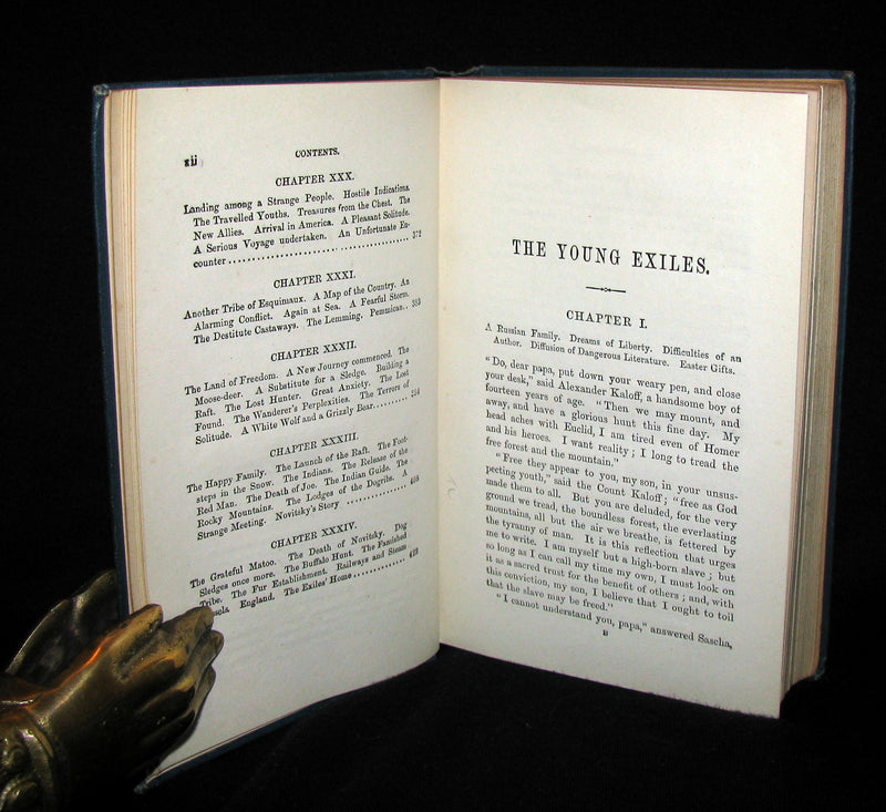 1880 Rare Victorian Book ~ The Young Exiles or The Wild Tribes of the North by Anne Bowman