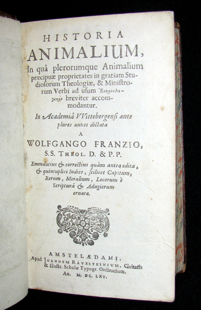 1665 Rare Latin Book - Unicorn, Griffin, Dragon, Basilisk - Franz's HISTORIA ANIMALIUM