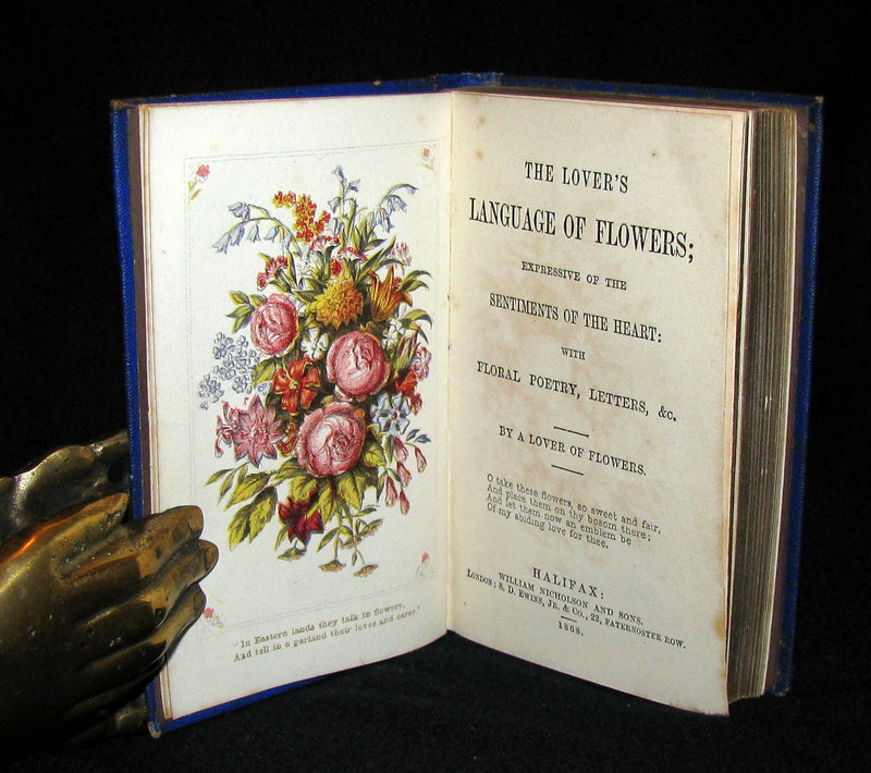 1868 Scarce Book ~ The Lover's Language of Flowers