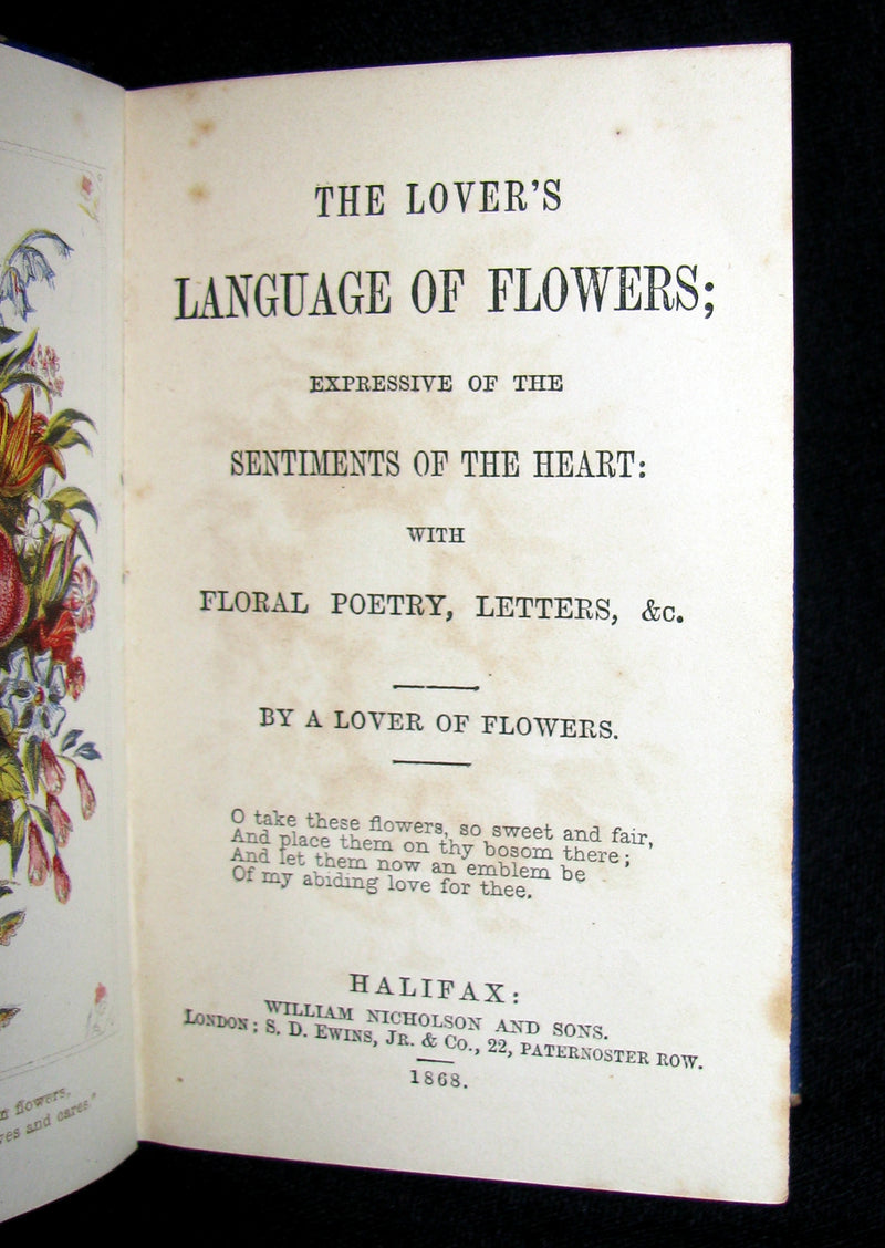1868 Scarce Book ~ The Lover's Language of Flowers