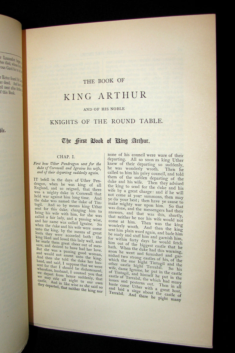 1897 Rare Book - Le Morte Darthur - King Arthur and of His Noble Knights of the Round Table