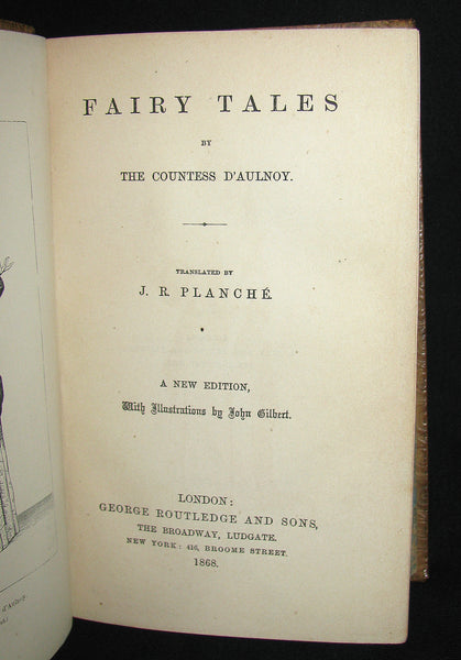 1868 Scarce Book - Fairy Tales by The Countess d`Aulnoy - Translated by J. R. Planché