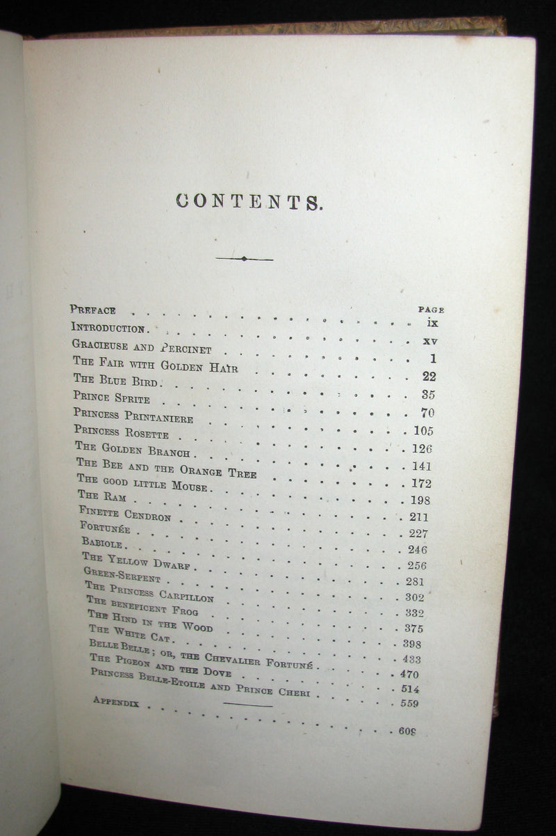 1868 Scarce Book - Fairy Tales by The Countess d`Aulnoy - Translated by J. R. Planché