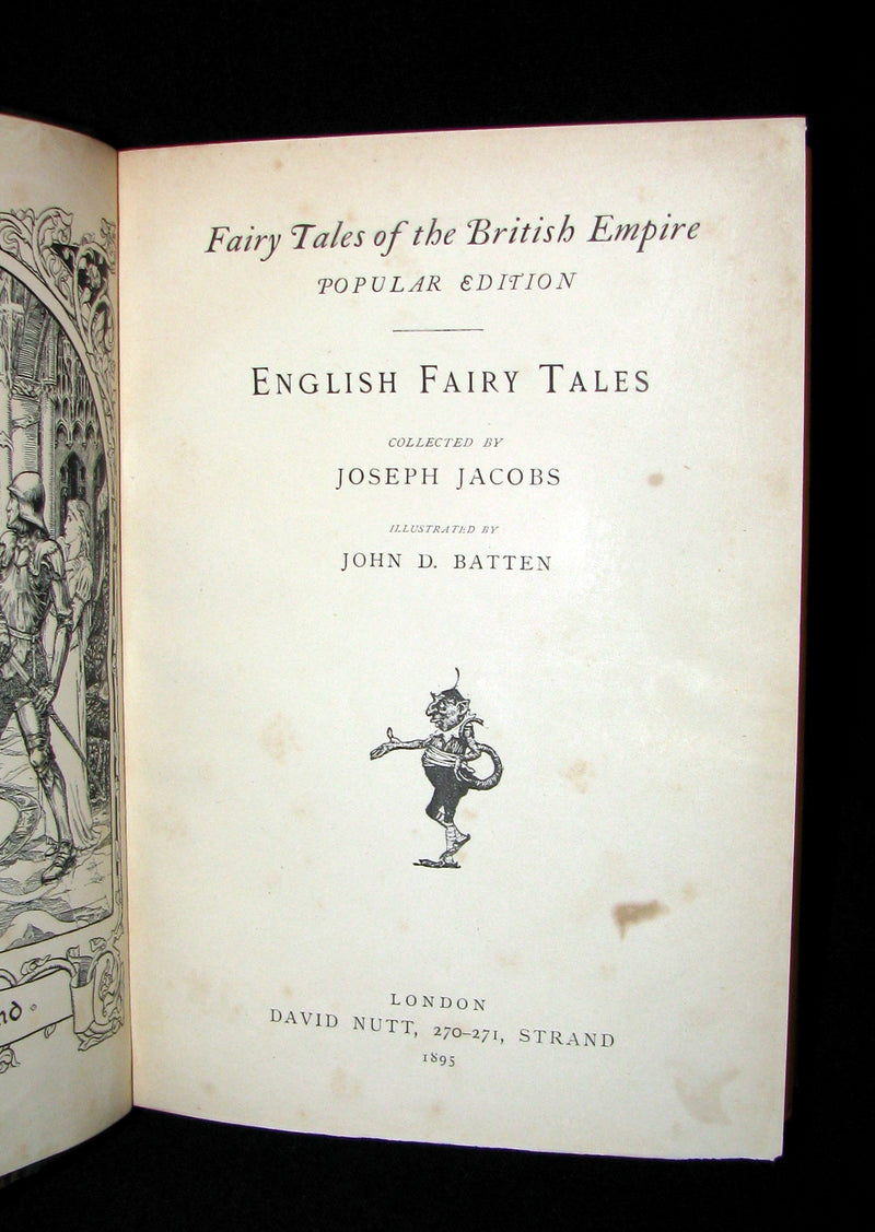 1895 Scarce Book - Exquisite binding - English Fairy Tales by Joseph Jacobs illustrated