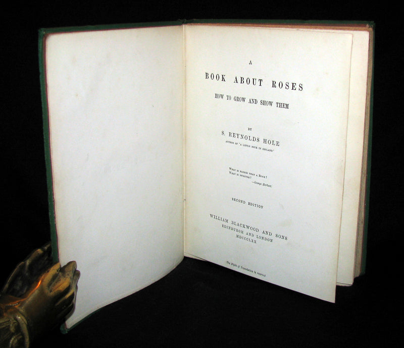 1870 Rare Victorian Gardening Book -  A book about Roses : How to grow and show them