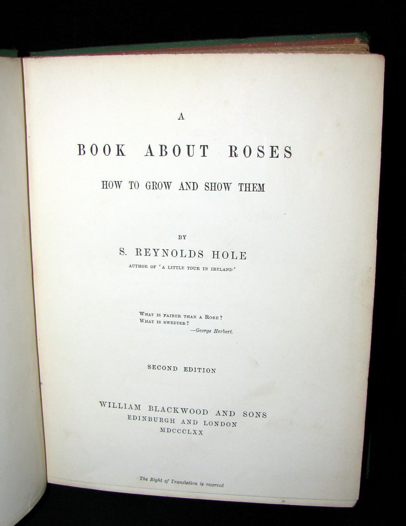 1870 Rare Victorian Gardening Book -  A book about Roses : How to grow and show them